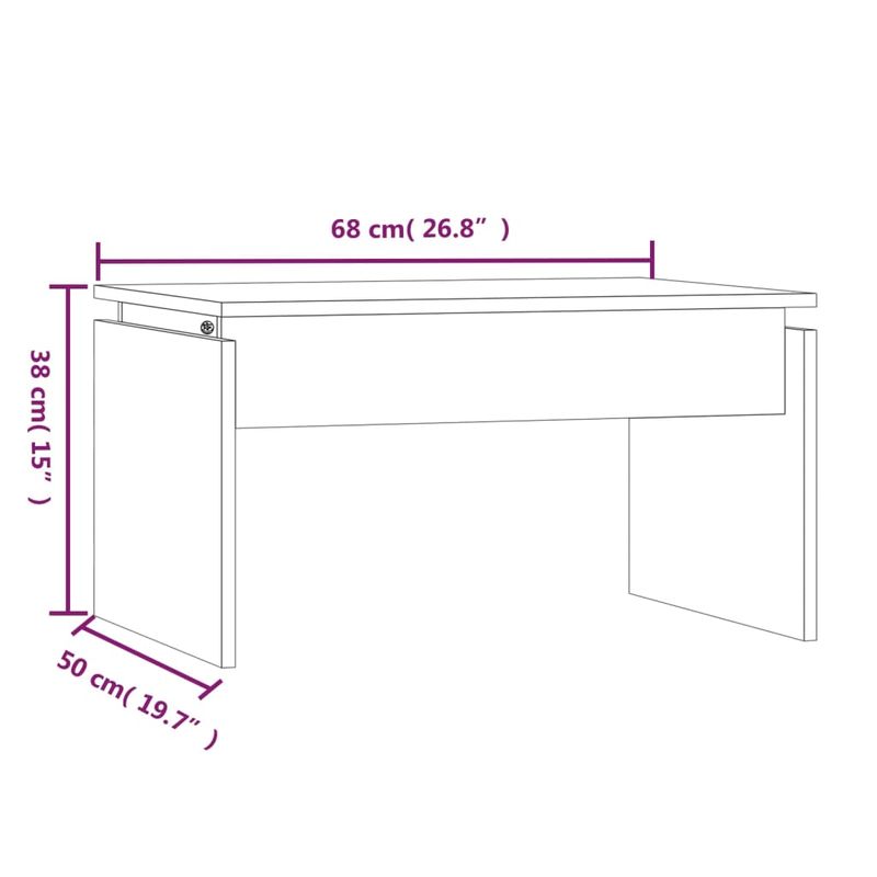 Casa si Gradina - Mobilier - Mese si birouri - Masute de cafea - Masuta de cafea, stejar fumuriu, 68x50x38 cm, lemn prelucrat - Infinity.ro