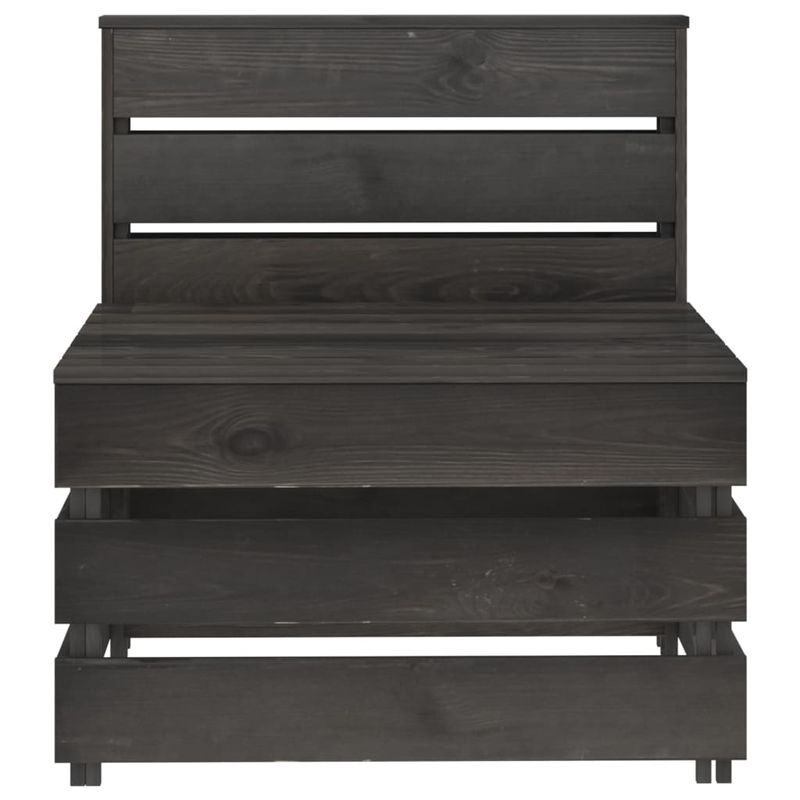 Casa si Gradina - Gradina si terasa - Mobilier exterior - Seturi mobila gradina - Set mobilier de gradina, 8 piese, gri, lemn de pin tratat - Infinity.ro
