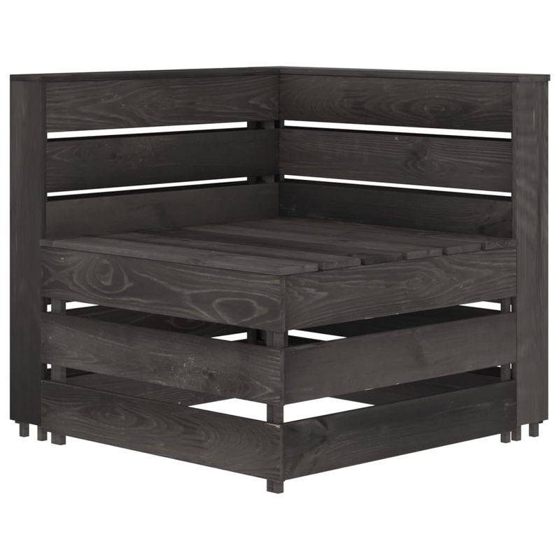 Casa si Gradina - Gradina si terasa - Mobilier exterior - Seturi mobila gradina - Set mobilier de gradina, 8 piese, gri, lemn de pin tratat - Infinity.ro