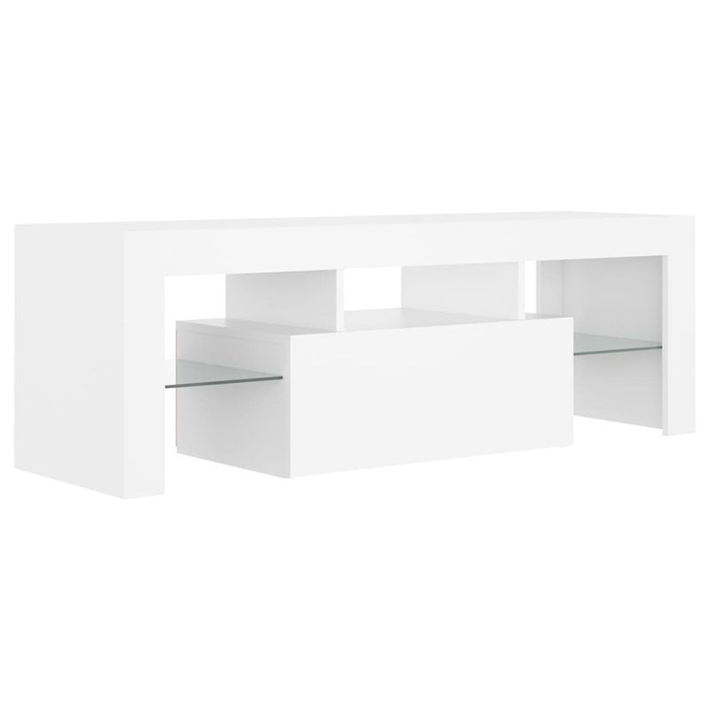 Casa si Gradina - Mobilier - Comode si corpuri - Comode - Comoda TV cu lumini LED, alb, 120x35x40 cm - Infinity.ro