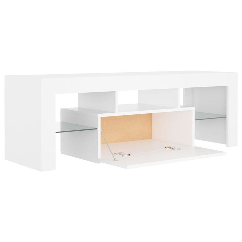 Casa si Gradina - Mobilier - Comode si corpuri - Comode - Comoda TV cu lumini LED, alb, 120x35x40 cm - Infinity.ro