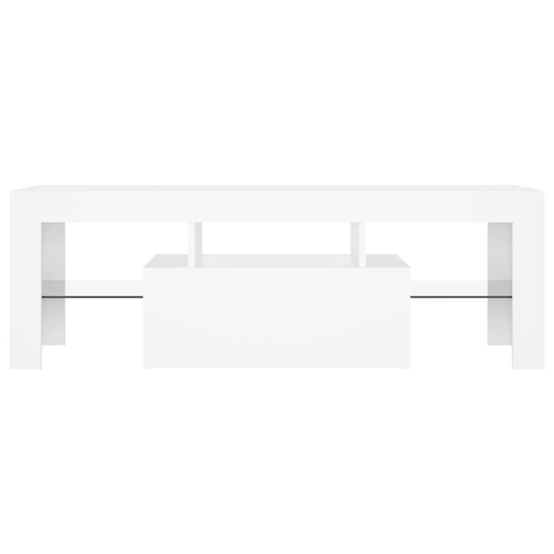 Casa si Gradina - Mobilier - Comode si corpuri - Comode - Comoda TV cu lumini LED, alb, 120x35x40 cm - Infinity.ro