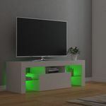 Casa si Gradina - Mobilier - Comode si corpuri - Comode - Comoda TV cu lumini LED, alb, 120x35x40 cm - Infinity.ro