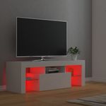 Casa si Gradina - Mobilier - Comode si corpuri - Comode - Comoda TV cu lumini LED, alb, 120x35x40 cm - Infinity.ro