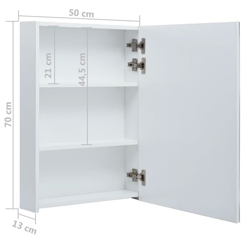 Casa si Gradina - Mobilier - Comode si corpuri - Masute de toaleta - Dulap de baie cu oglinda si LED-uri, 50 x 13 x 70 cm - Infinity.ro