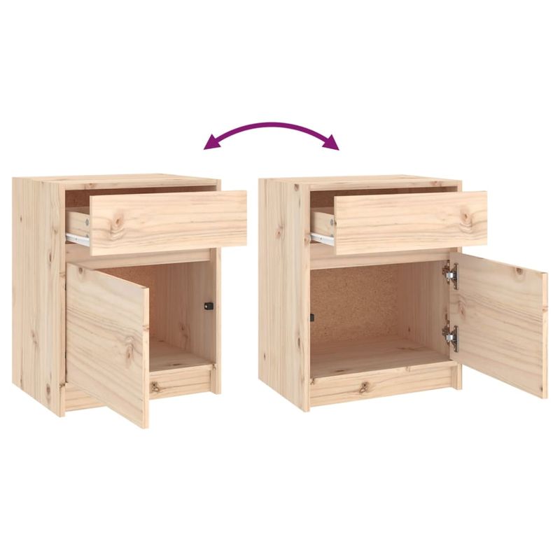 Casa si Gradina - Mobilier - Comode si corpuri - Noptiere - Noptiera, 40x31x50 cm, lemn masiv de pin - Infinity.ro