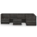 Casa si Gradina - Gradina si terasa - Mobilier exterior - Seturi mobila gradina - Set mobilier de gradina, 8 piese, gri, lemn de pin tratat - Infinity.ro