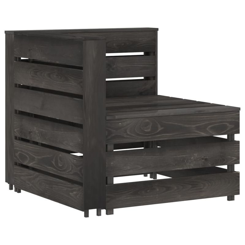 Casa si Gradina - Gradina si terasa - Mobilier exterior - Seturi mobila gradina - Set mobilier de gradina, 8 piese, gri, lemn de pin tratat - Infinity.ro