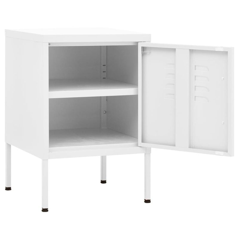 Casa si Gradina - Mobilier - Comode si corpuri - Noptiere - Noptiera, alb, 35x35x51 cm, otel - Infinity.ro