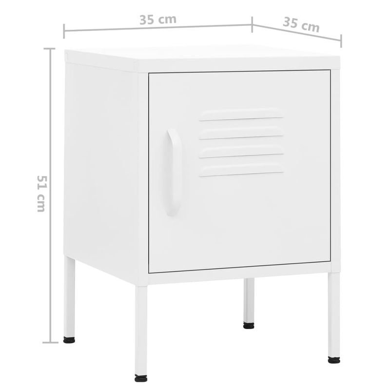 Casa si Gradina - Mobilier - Comode si corpuri - Noptiere - Noptiera, alb, 35x35x51 cm, otel - Infinity.ro