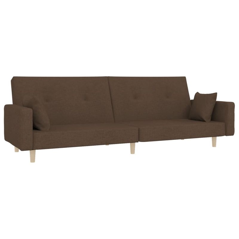 Casa si Gradina - Mobilier - Canapele si coltare - Canapele - Canapea extensibila cu 2 locuri, 2 perne, maro, textil - Infinity.ro