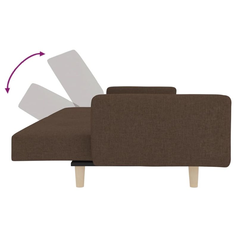Casa si Gradina - Mobilier - Canapele si coltare - Canapele - Canapea extensibila cu 2 locuri, 2 perne, maro, textil - Infinity.ro