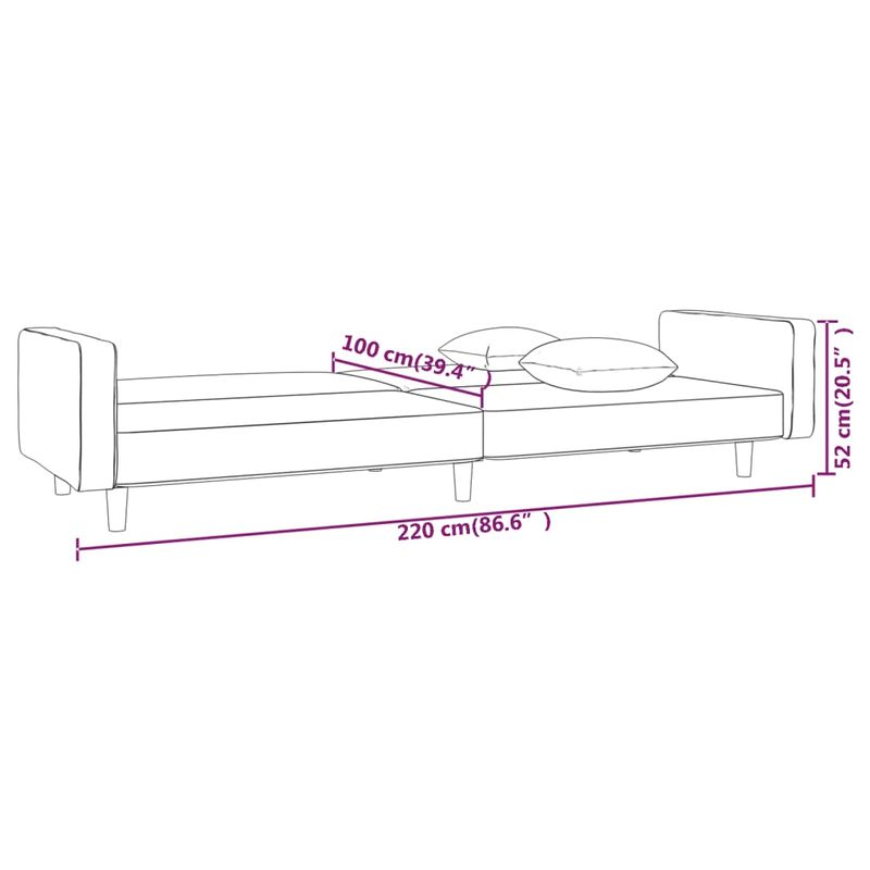Casa si Gradina - Mobilier - Canapele si coltare - Canapele - Canapea extensibila cu 2 locuri, 2 perne, maro, textil - Infinity.ro