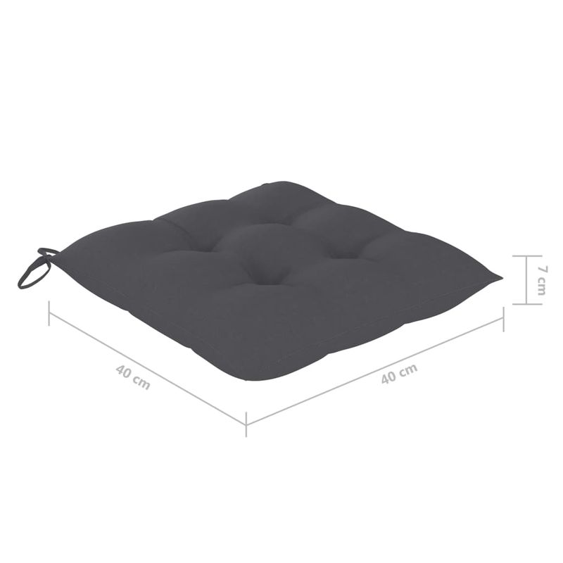 Casa si Gradina - Gradina si terasa - Mobilier exterior - Scaune si sezlonguri gradina - Scaune de gradina cu perne antracit, 2 buc., lemn masiv de tec - Infinity.ro