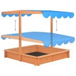 Jucarii, Copii si Bebe - Jucarii si jocuri - Jucarii de exterior - Casute si corturi copii - Cutie de nisip cu acoperis ajustabil, 115x115x115 cm, lemn brad - Infinity.ro
