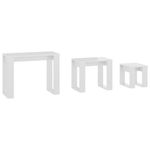 Casa si Gradina - Mobilier - Mese si birouri - Mese living - Mese suprapuse, 3 buc., alb extralucios, lemn compozit - Infinity.ro