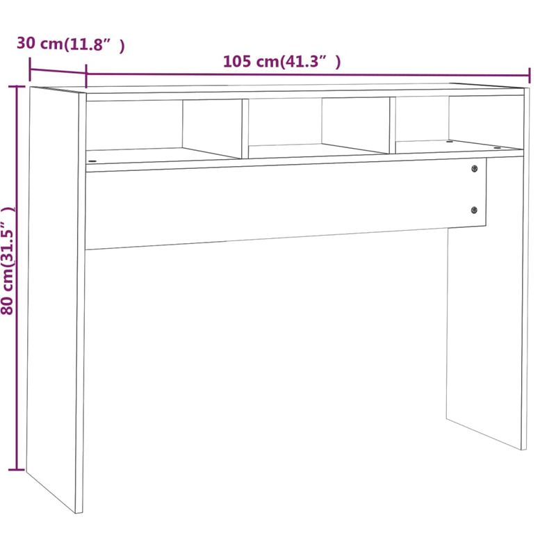 Casa si Gradina - Mobilier - Comode si corpuri - Console - Masa consola, stejar fumuriu, 105x30x80 cm, lemn prelucrat - Infinity.ro