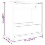 Casa si Gradina - Mobilier - Mese si birouri - Mese living - Masa laterala, stejar fumuriu, 50x26x50 cm, lemn compozit - Infinity.ro