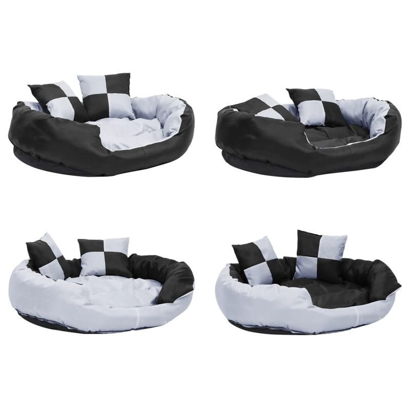 Petshop - Accesorii petshop - Culcusuri si custi - Culcusuri si saltele - Perna reversibila si lavabila caini, gri si negru, 85x70x20 cm - Infinity.ro