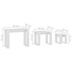 Casa si Gradina - Mobilier - Mese si birouri - Mese living - Mese suprapuse, 3 buc., alb extralucios, lemn compozit - Infinity.ro
