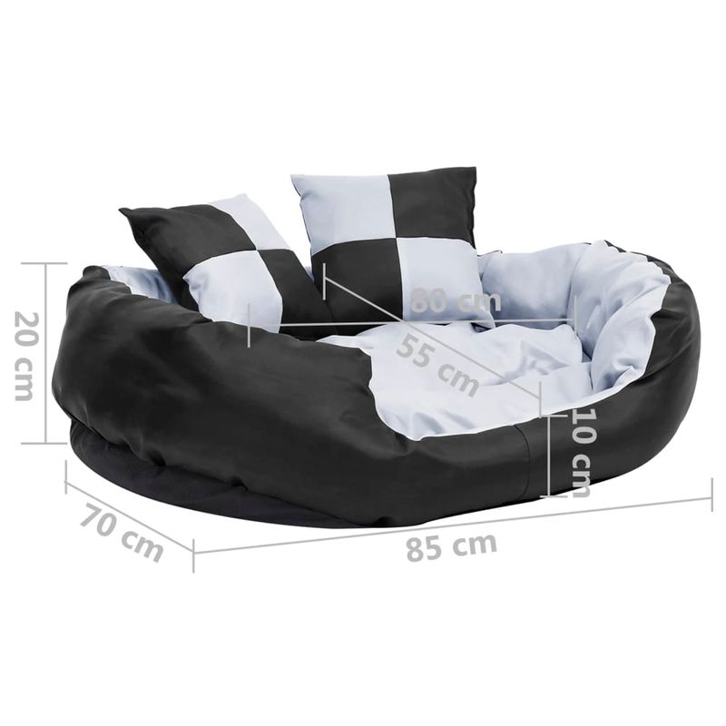 Petshop - Accesorii petshop - Culcusuri si custi - Culcusuri si saltele - Perna reversibila si lavabila caini, gri si negru, 85x70x20 cm - Infinity.ro