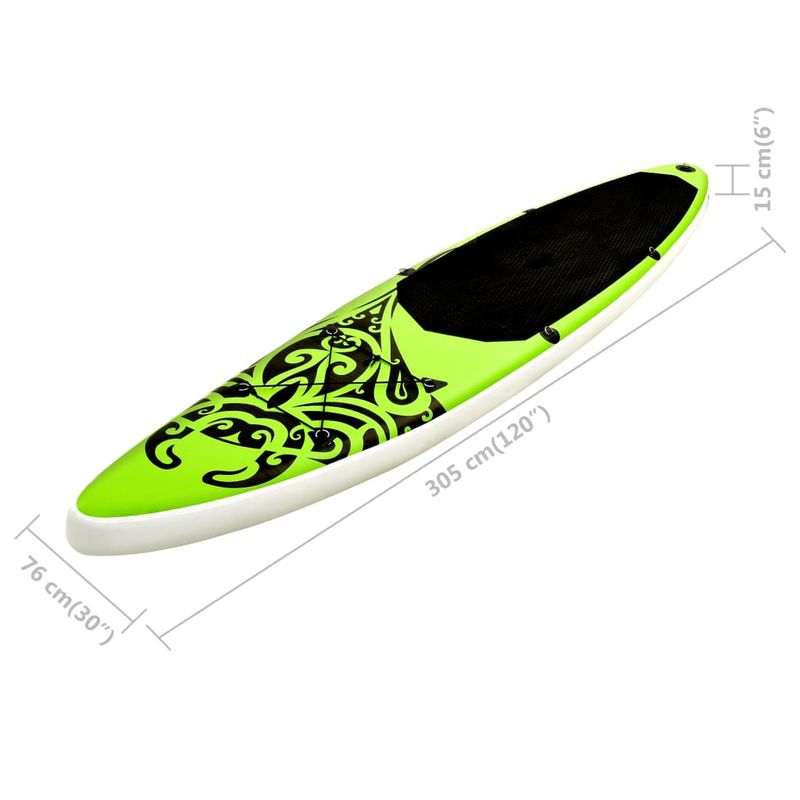 Sport si Outdoor - Sporturi acvatice - Sporturi pe placa - Stand up paddle - Set de placa SUP gonflabila, verde, 305x76x15 cm - Infinity.ro