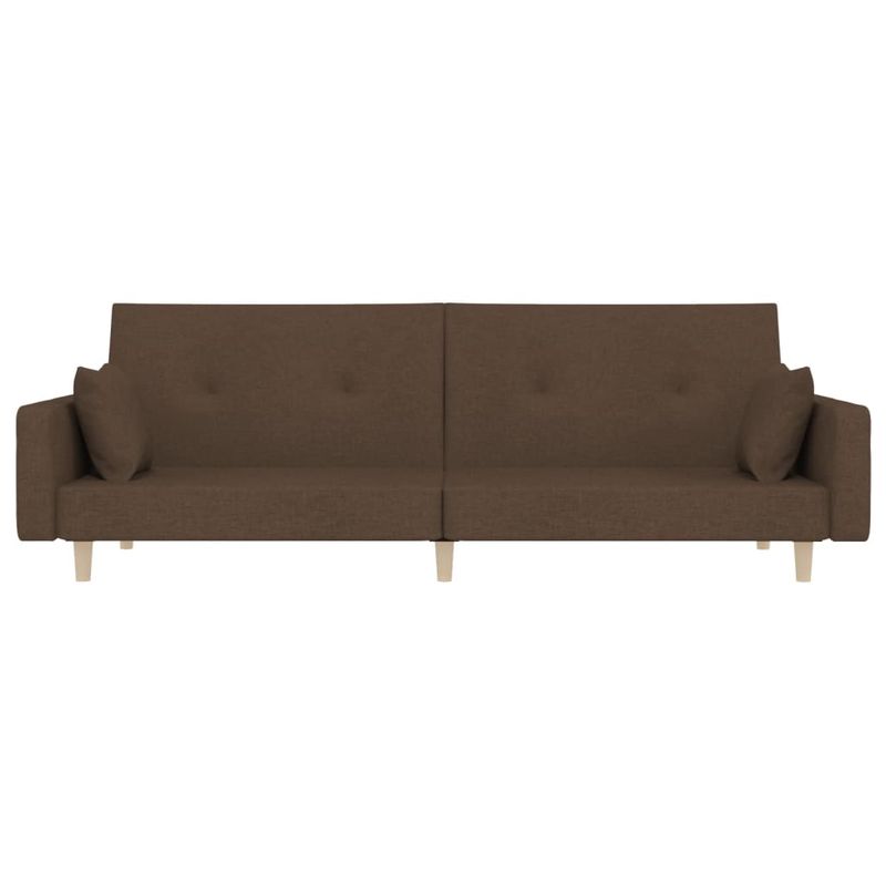 Casa si Gradina - Mobilier - Canapele si coltare - Canapele - Canapea extensibila cu 2 locuri, 2 perne, maro, textil - Infinity.ro