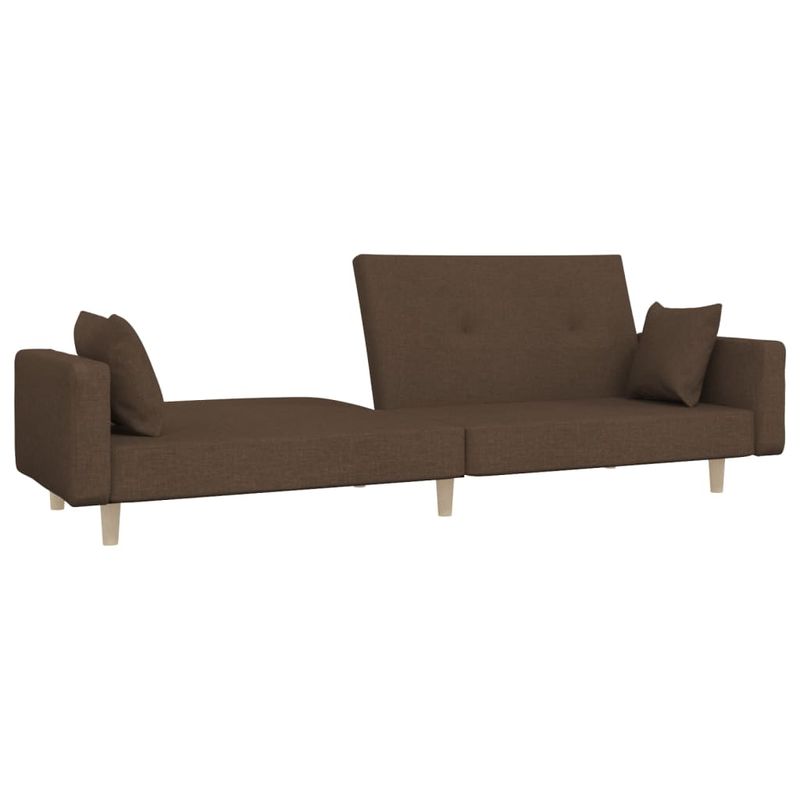 Casa si Gradina - Mobilier - Canapele si coltare - Canapele - Canapea extensibila cu 2 locuri, 2 perne, maro, textil - Infinity.ro
