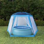 Casa si Gradina/Gradina si terasa/Piscine si accesorii/Accesorii piscine - Cort de piscina, albastru, 500x433x250 cm, tesatura - Infinity.ro