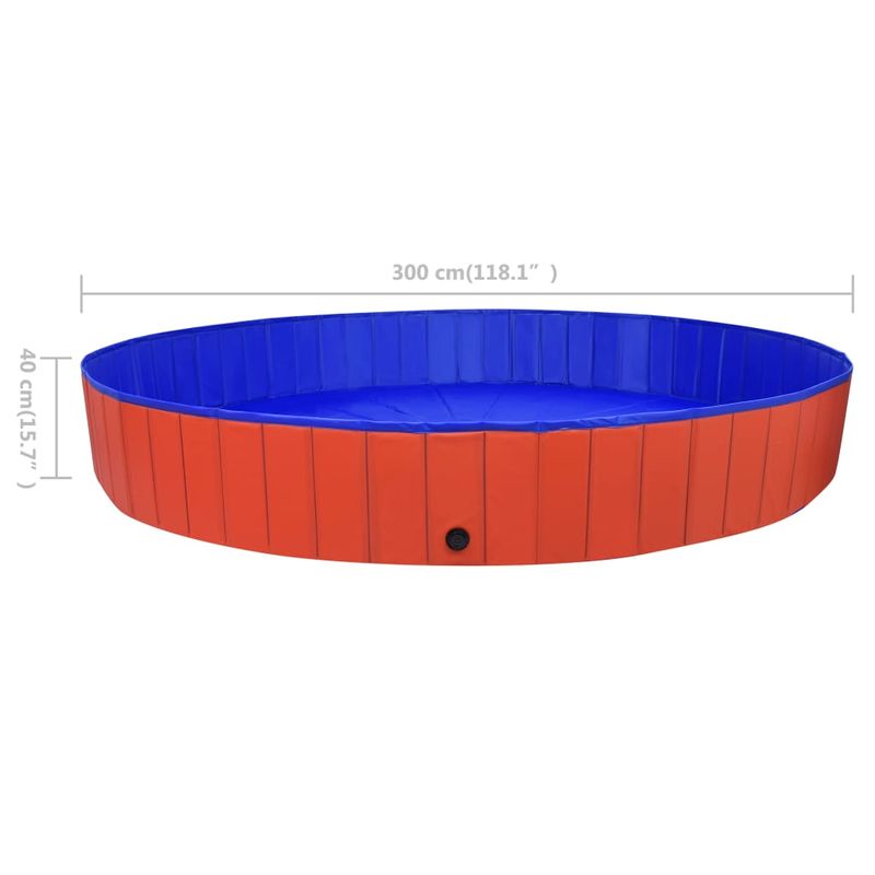 Petshop - Accesorii petshop - Jucarii animale - Ansambluri de joaca - Piscina pentru caini pliabila, rosu, 300 x 40 cm, PVC - Infinity.ro