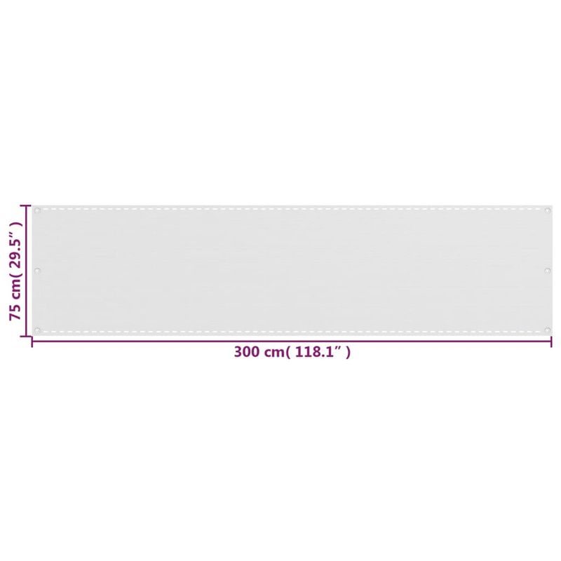 Casa si Gradina - Gradina si terasa - Umbrele si pavilioane - Umbrele - Prelata pentru balcon din HDPE , alb, 75x300 cm, HDPE - Infinity.ro