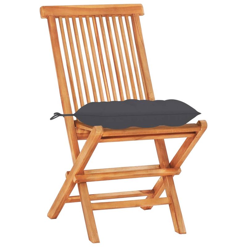 Casa si Gradina - Gradina si terasa - Mobilier exterior - Seturi mobila gradina - Set mobilier bistro cu perne antracit, 3 piese, lemn masiv tec - Infinity.ro