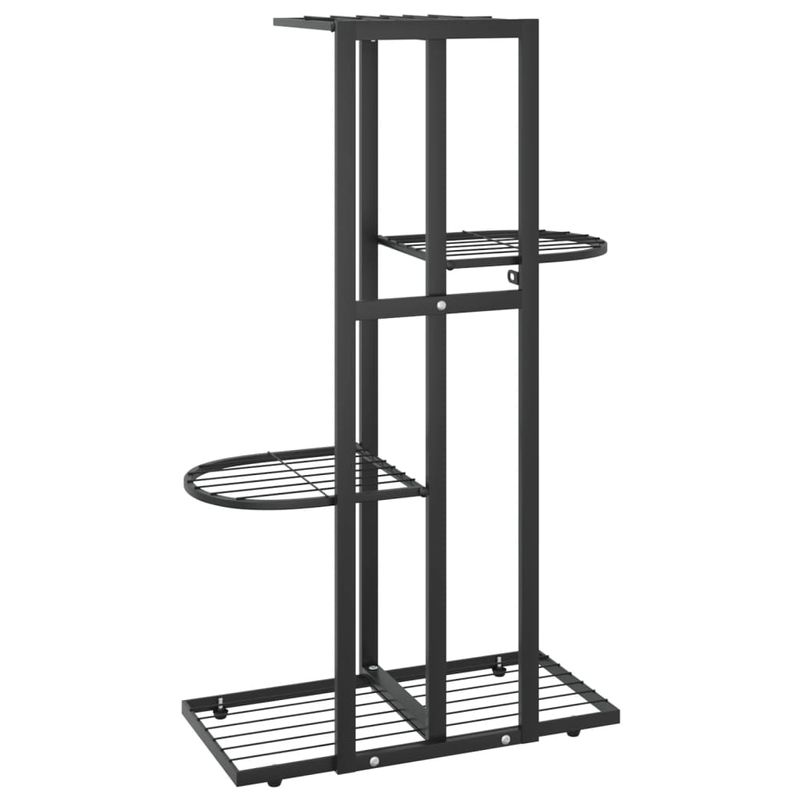 Casa si Gradina - Gradinarit si plante - Plante si ghivece - Ghivece si suporturi - Suport pentru flori cu 4 nivele, negru, 43x22x76 cm, metal - Infinity.ro