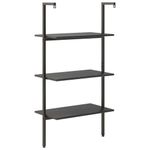 Casa si Gradina - Mobilier - Biblioteci si rafturi - Biblioteci - Raft inclinat cu 3 niveluri, negru, 64x35x120,5 cm - Infinity.ro
