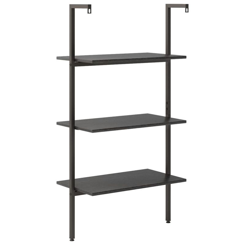 Casa si Gradina - Mobilier - Biblioteci si rafturi - Biblioteci - Raft inclinat cu 3 niveluri, negru, 64x35x120,5 cm - Infinity.ro