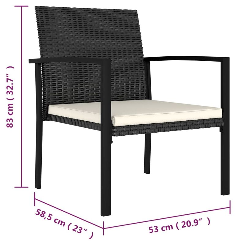Casa si Gradina - Gradina si terasa - Mobilier exterior - Seturi mobila gradina - Set mobilier de gradina, 7 piese, negru, poliratan - Infinity.ro