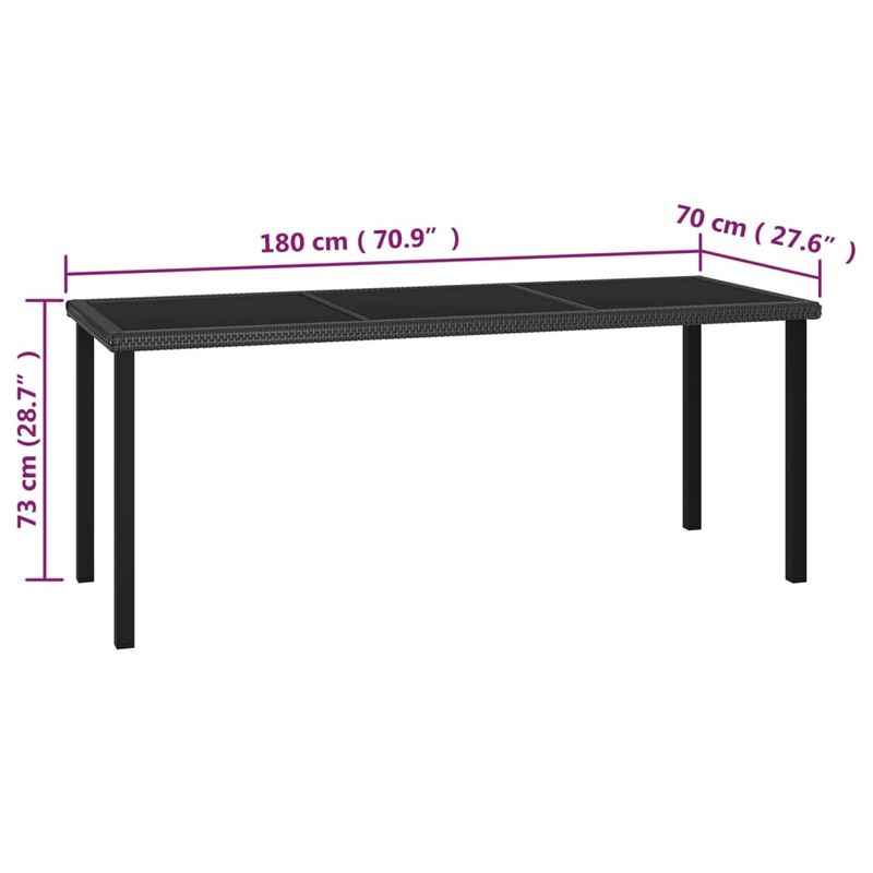 Casa si Gradina - Gradina si terasa - Mobilier exterior - Seturi mobila gradina - Set mobilier de gradina, 7 piese, negru, poliratan - Infinity.ro