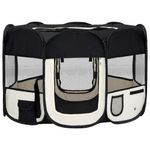 Petshop - Accesorii petshop - Culcusuri si custi - Tarcuri si colivii - Tarc de caini pliabil cu sac de transport, negru, 110x110x58 cm - Infinity.ro