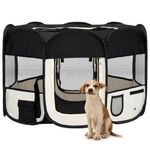 Petshop - Accesorii petshop - Culcusuri si custi - Tarcuri si colivii - Tarc de caini pliabil cu sac de transport, negru, 110x110x58 cm - Infinity.ro
