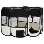 Petshop - Accesorii petshop - Culcusuri si custi - Tarcuri si colivii - Tarc de caini pliabil cu sac de transport, negru, 110x110x58 cm - Infinity.ro