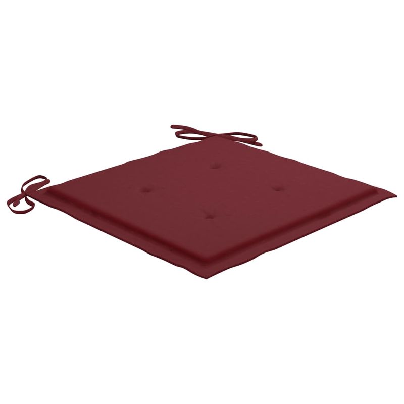 Casa si Gradina - Gradina si terasa - Mobilier exterior - Scaune si sezlonguri gradina - Scaune gradina cu perne , 4 buc., rosu vin, lemn masiv de tec - Infinity.ro