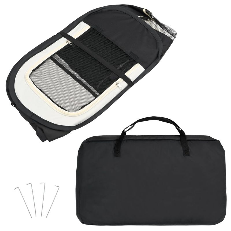 Petshop - Accesorii petshop - Culcusuri si custi - Tarcuri si colivii - Tarc de caini pliabil cu sac de transport, negru, 110x110x58 cm - Infinity.ro