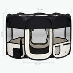 Petshop - Accesorii petshop - Culcusuri si custi - Tarcuri si colivii - Tarc de caini pliabil cu sac de transport, negru, 110x110x58 cm - Infinity.ro