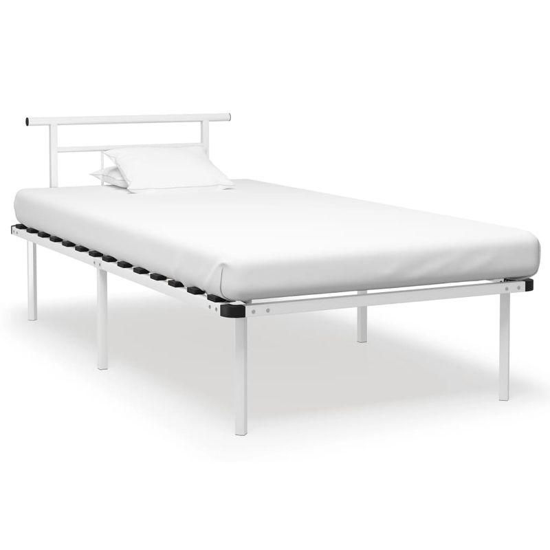 Casa si Gradina - Mobilier - Paturi si accesorii - Paturi - Cadru de pat, alb, 100 x 200 cm, metal - Infinity.ro