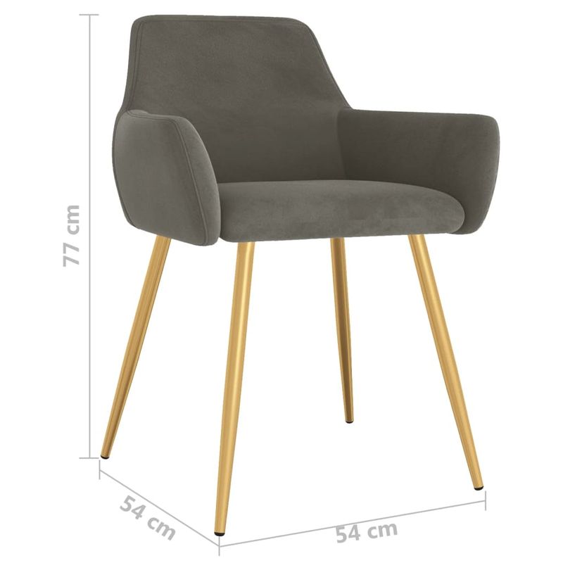 Casa si Gradina - Mobilier - Scaune si fotolii - Scaune - Scaune de bucatarie, 2 buc., gri inchis, catifea - Infinity.ro