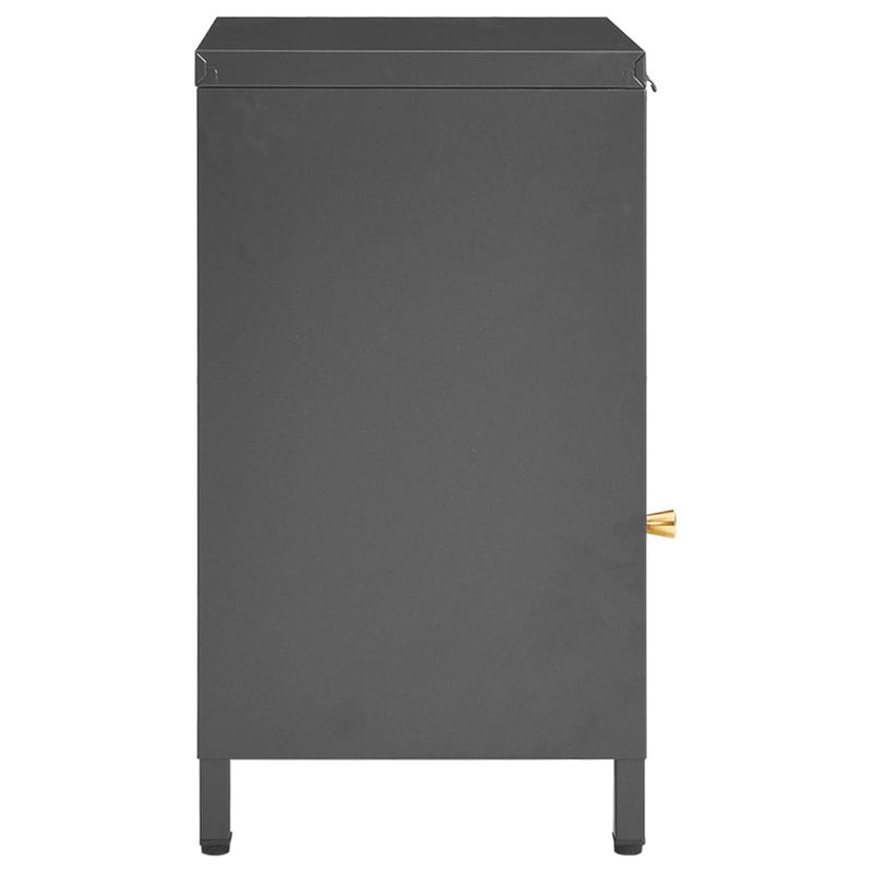 Casa si Gradina - Mobilier - Comode si corpuri - Noptiere - Noptiera, antracit, 40x30x54,5 cm, otel si sticla - Infinity.ro
