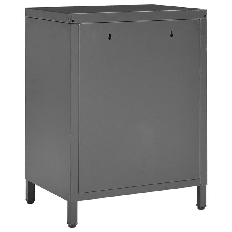 Casa si Gradina - Mobilier - Comode si corpuri - Noptiere - Noptiera, antracit, 40x30x54,5 cm, otel si sticla - Infinity.ro
