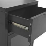 Casa si Gradina - Mobilier - Comode si corpuri - Noptiere - Noptiera, antracit, 40x30x54,5 cm, otel si sticla - Infinity.ro