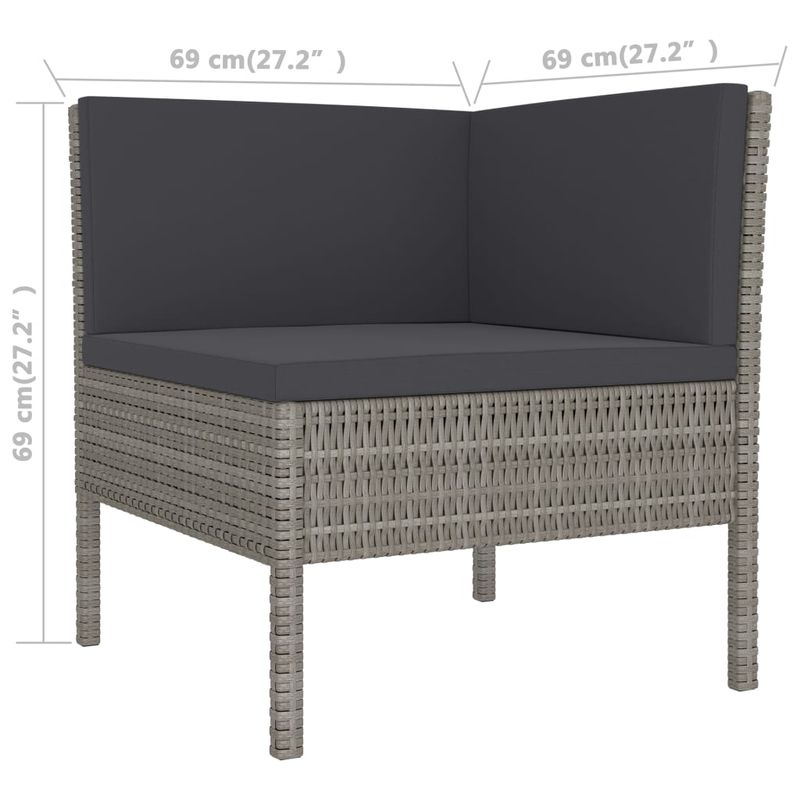 Casa si Gradina - Gradina si terasa - Mobilier exterior - Seturi mobila gradina - Set mobilier relaxare gradina cu perne, 2 piese, gri și antracit, poliratan - Infinity.ro