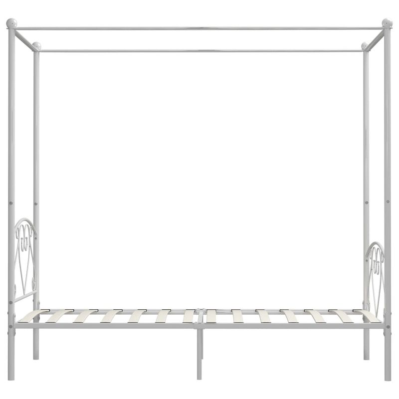 Casa si Gradina - Mobilier - Paturi si accesorii - Paturi - Cadru de pat cu baldachin, alb, 90 x 200 cm, metal - Infinity.ro